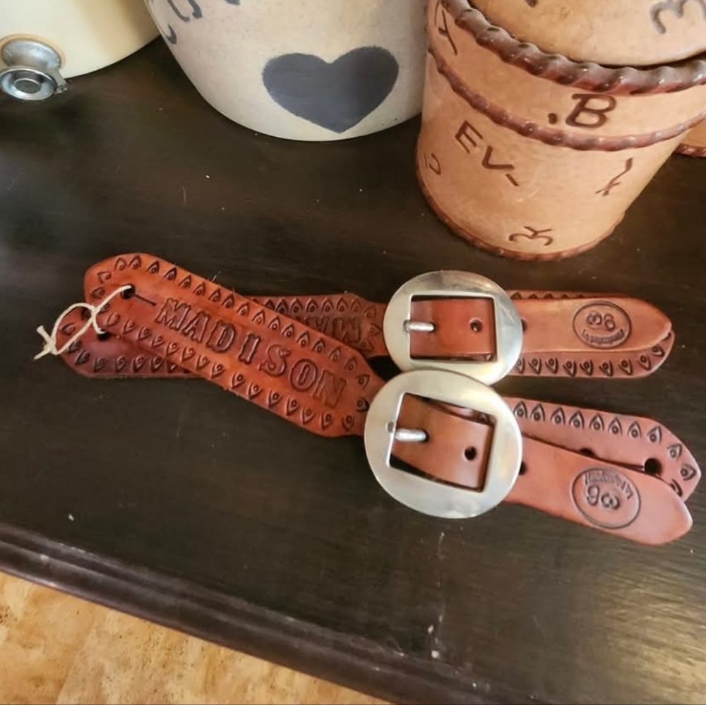 New "MADISON" Leather Spur Straps